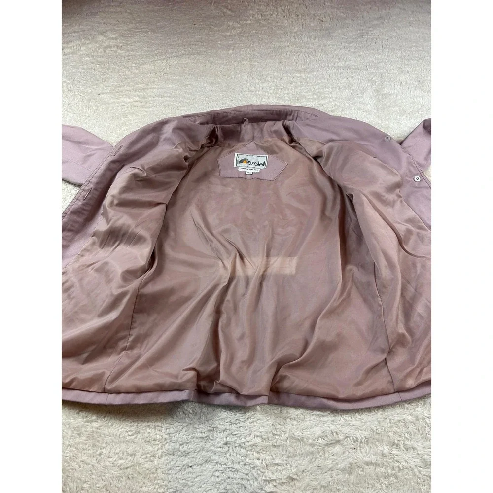 Le Soleil Vintage Kids Mauve Button Front Field‎ Jacket Water Repellent 11/12